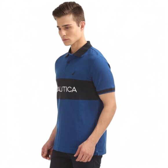 Nautica Men's Royal Blue Polo Shirt – Classic Nautical Style, NWT, Size M - Picture 3 of 11